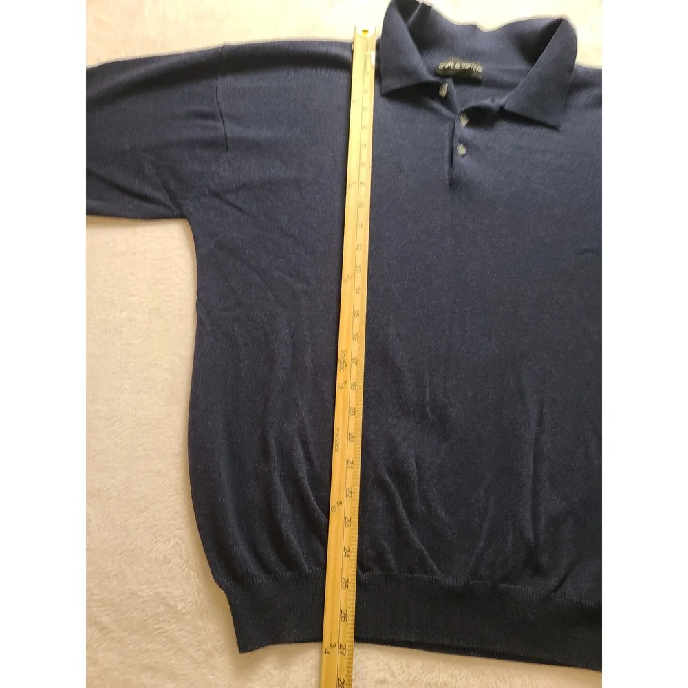 Croft‎ & Barrow Men's Navy Blue Long Sleeve Polo Sweater Knit Top Size XL